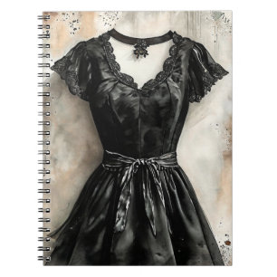 Retro Little Black Dress LBD Wedding Notizblock