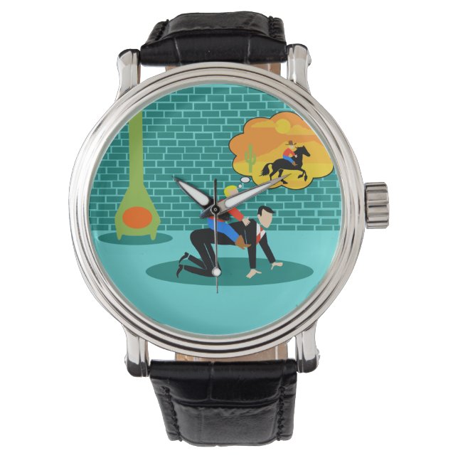Retro Little Cowboy Watch Armbanduhr (Vorderseite)