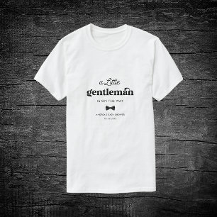 Retro Little Gentleman Schwarz-weiß Boy Baby Showe T-Shirt