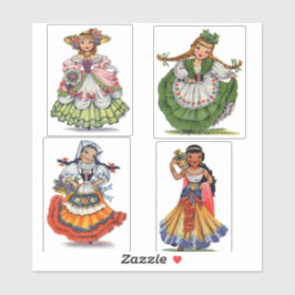 Retro Little Lady Custom Cut Vinyl Sticker