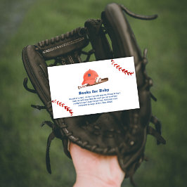 Retro LIttle Slugger Baseball Books Baby Shower Begleitkarte