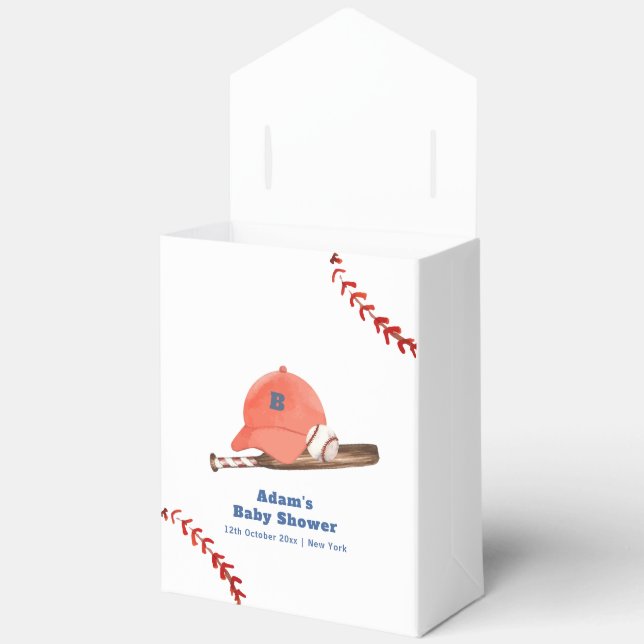 Retro LIttle Slugger Baseball Boy Baby Shower  Geschenkschachtel (Offen)