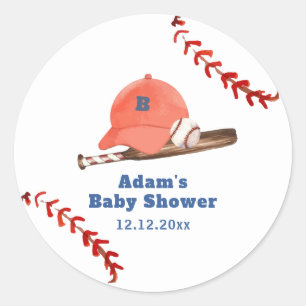 Retro Little Slugger Baseball Jungen-Baby-Party  Runder Aufkleber