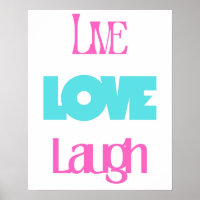 Retro Live Lagh Liebe Rosa Türkis Typografie