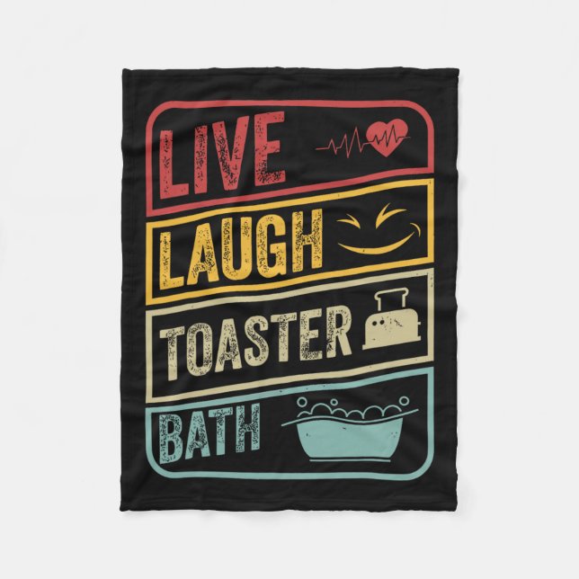 Retro Live Lagh Toaster Bath Skeletto Funny Hallo Fleecedecke (Vorderseite)