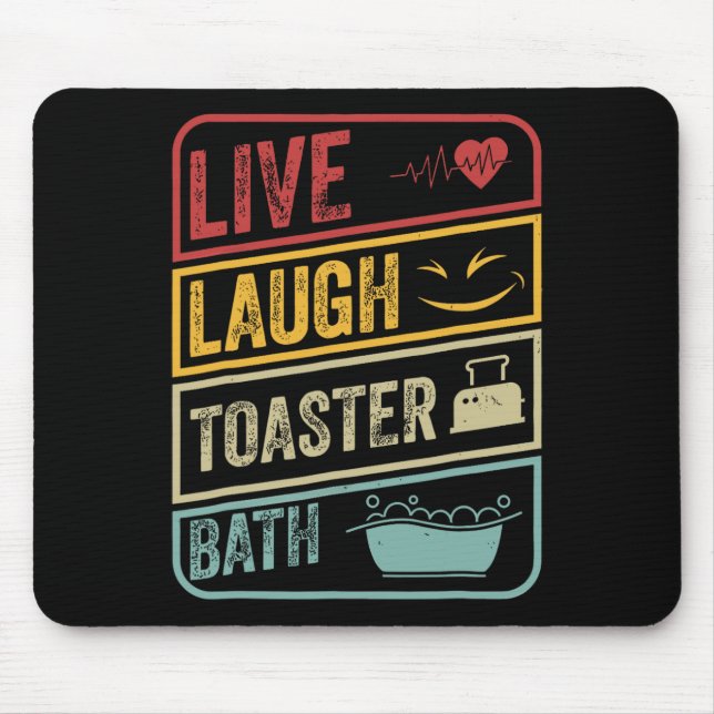 Retro Live Lagh Toaster Bath Skeletto Funny Hallo Mousepad (Vorne)