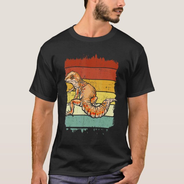 Retro Lizard Reptile Vintag Leopard Gecko T-Shirt (Vorderseite)