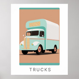 Retro-LKW-Druck in Pastellfarben | Transport Poster