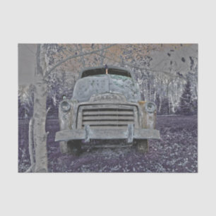 Retro-LKW Vintage-Lavendel Violett Grau Rustikal Seidenpapier