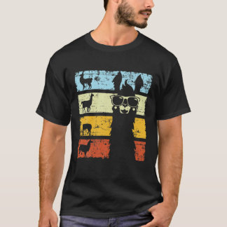 Retro Llama Alpaca mit Sonnenbrille verwendet Look T-Shirt