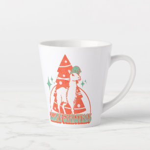 Retro-Llama-Alpaka-Weihnachts-Tier-Charakter Milchtasse