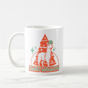 Retro-Llama-Alpaka-Weihnachts-Tierfigur Kaffeetasse