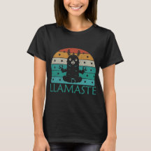 Retro Llamaste T - Shirt, Funny Yoga