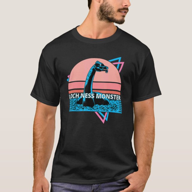 Retro Loch Ness Monster Cryptid  Nessie Vaporwave T-Shirt (Vorderseite)