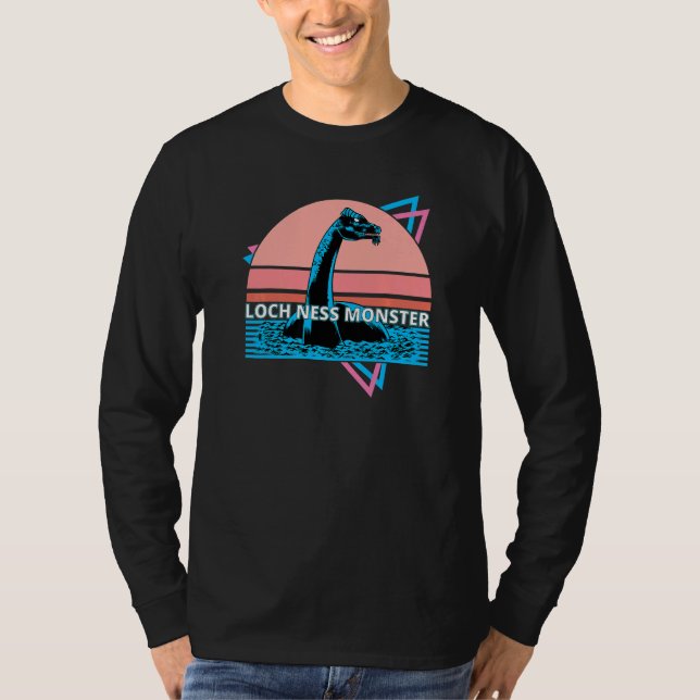 Retro Loch Ness Monster Cryptid Nessie Vaporwave T-Shirt (Vorderseite)