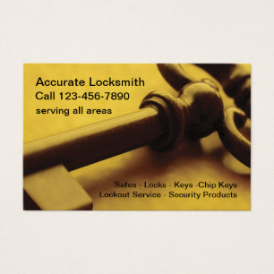 Retro Locksmith Theme Business Cards