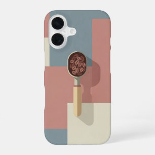 Retro Löffel und Kaffeebohnen iPhone 16 Hülle
