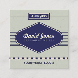 Retro Logo-Art-Quadrat-Form-Visitenkarte-Grau Quadratische Visitenkarte