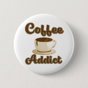 Retro-Logo Coffee-Süchtiger Button