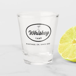 Retro-Logo der Whiskey-Lane Schnapsglas