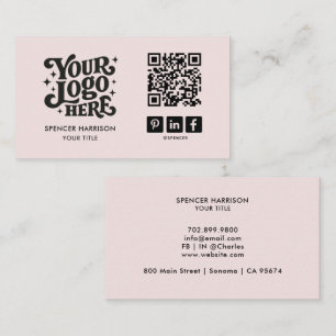 Retro-Logo-QR-Code-Rosa Visitenkarte