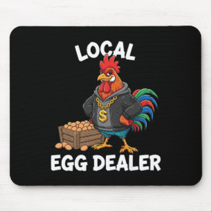 Retro-Lokales-Eier-Händler-Shirt, Lustiges Osterhu Mousepad