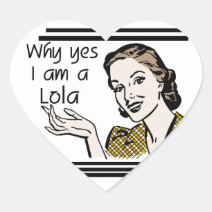 Retro Lola T - Shirt und Geschenke Herz-Aufkleber