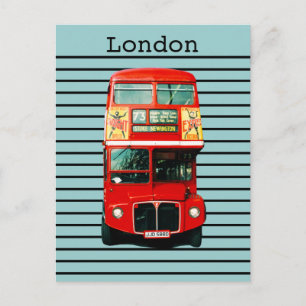 Retro London Bus Peppermint Postkarte