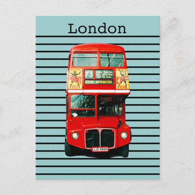 Retro London Bus Peppermint Postkarte (Vorderseite)