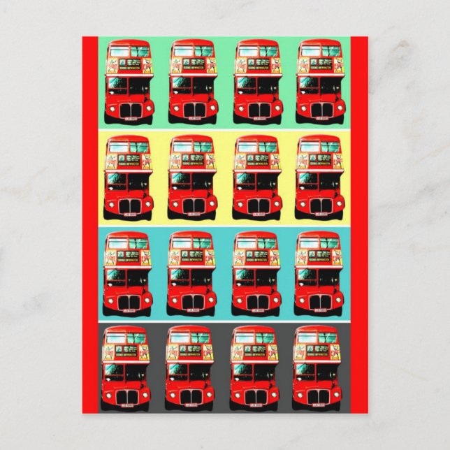 Retro London Bus Postkarte -3 (Vorderseite)