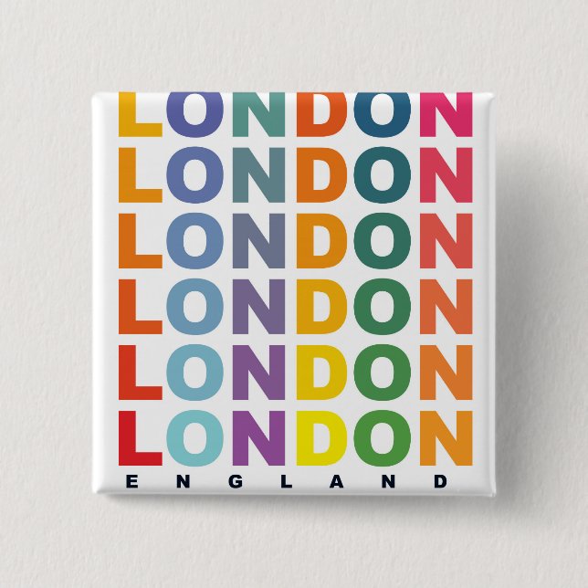 Retro London England Poster Button (Vorderseite)