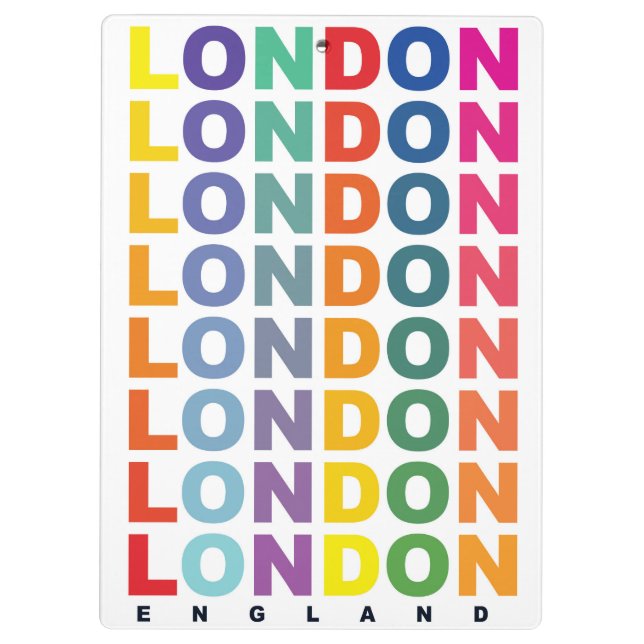 Retro London England Poster Klemmbrett (Rückseite)
