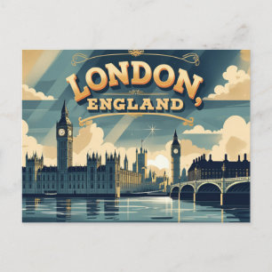 Retro London Glimpse Postkarte
