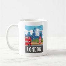 Retro London Tee Klassische Sehenswürdigkeiten