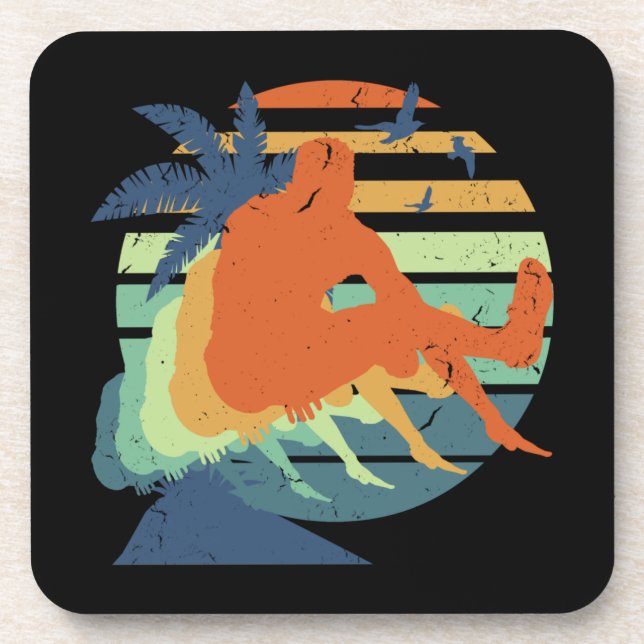 Retro Long Jump Track & Field Olympiasieger Fan Getränkeuntersetzer (Vorderseite)