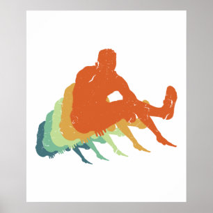 Retro Long Jump Track & Field Olympiasieger Fan Poster