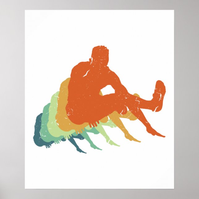 Retro Long Jump Track & Field Olympiasieger Fan Poster (Vorne)