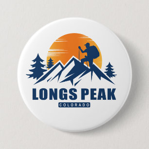Retro Longs Peak Wandern T - Shirt Button