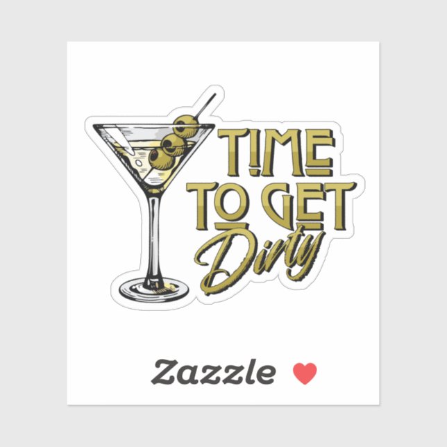 Retro-Look Dirty Martini Spaß Aufkleber (Blatt)