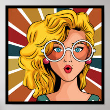 Retro-Look Mädchen mit runden Brillen