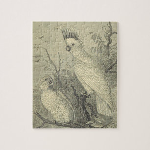 Retro-Look, Vögel sitzen auf einem Baum-Puzzle Puzzle