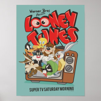 Retro LOONEY TUNES™ Burning from TV Poster
