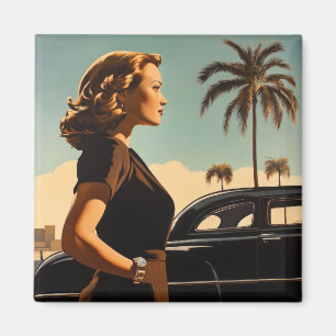 Retro-Los-Angeles-Schönheit Magnet
