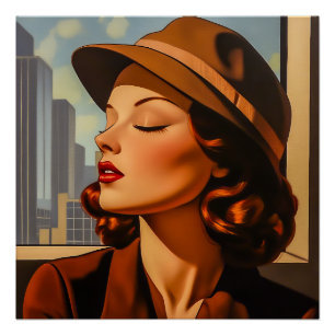 Retro-Los-Angeles-Schönheit Poster