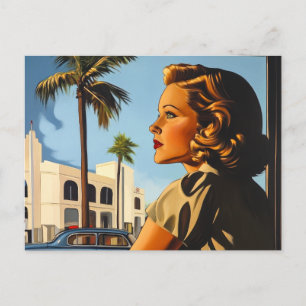 Retro-Los-Angeles-Schönheit Postkarte