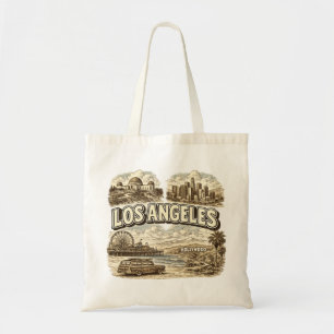 Retro Los Angeles Skizze Woodie Auto Strand Tragetasche