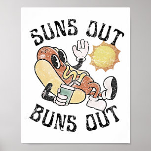 Retro löst Niedlichen Hot Dog-Grillen viertel Poster
