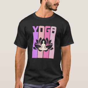 Retro Lotus Flower Meditating Yoga T-Shirt
