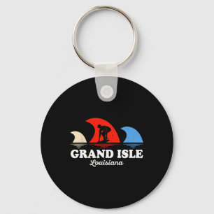Retro Louisiana Grand Isle Surfen Schlüsselanhänger