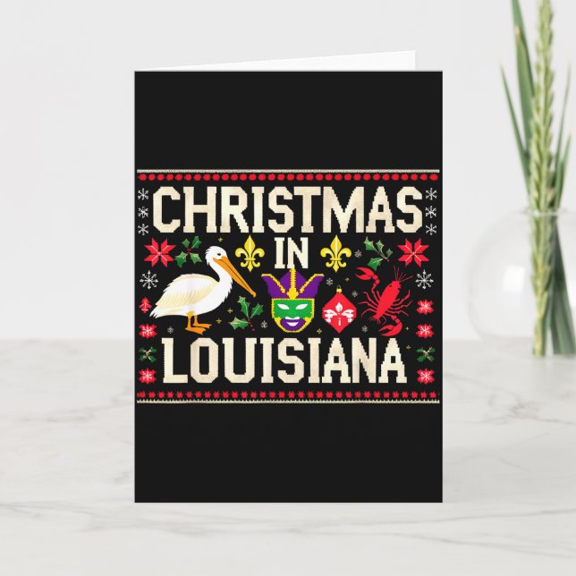 Retro Louisiana Weihnachtskarneval Mardi Gras Holi Karte (Vorderseite)